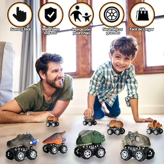 Foto 5 | Foto 5 | Coches Belug Dinosaurios Juguetes 8pz Multicolor