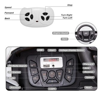 Foto 3 | Foto 3 | Montable Eléctrico De Niños Starkids Bdm0928 Amortiguadores Blanco