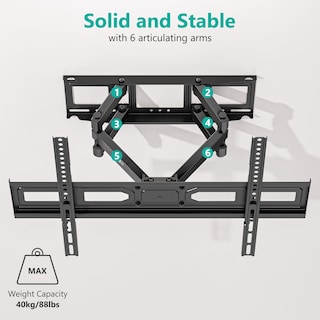 Foto 3 | Foto 3 | Soporte De Pared Para Tv Wali Ftm-3 Full Motion 32-80 Pulgadas, 40 X 40 Cm, 40 Kg - Venta Internacional.