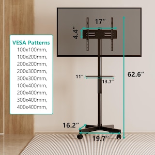 Foto 7 | Foto 7 | Soporte Enrollable Para Tv Wali De 23 A 65 Pulgadas Con Estante Para Portátil, Color Negro - Venta Internacional.