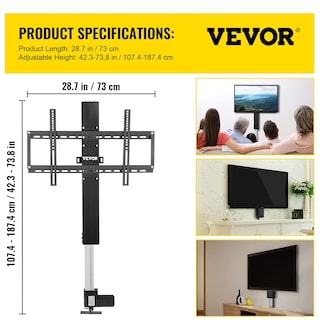 Foto 7 | Foto 7 | Elevador De Tv Motorizado Vevor De 79 Cm De Longitud Para Televisores De 60 Pulgadas - Venta Internacional.