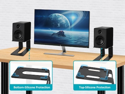 Foto 5 | Foto 5 | Estantería De Escritorio De Metal Inclinada Monoprice Con Soportes Para Altavoces - Venta Internacional.