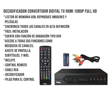 Foto 2 | Foto 2 | Decodificador De Tv Digital Análoga Con Salida Hdmi Belug Negro