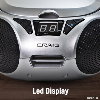 Foto 7 | Foto 7 | Boombox Portátil Craig Cd6925 Con Bluetooth De Carga Superior, Color Plateado - Venta Internacional.