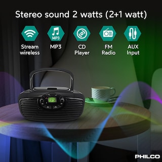 Foto 2 | Foto 2 | Reproductor De Cd Portátil Boombox Philco Retro Bluetooth Con Bluetooth - Venta Internacional.