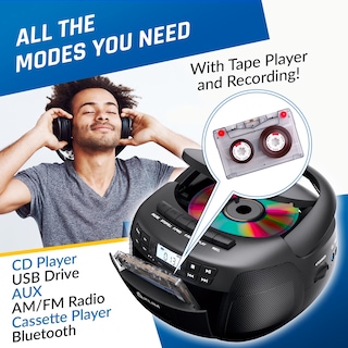 Foto 3 | Foto 3 | Reproductor De Casetes De Cd Boombox Klim Cd Radio Am/fm Bluetooth - Venta Internacional.