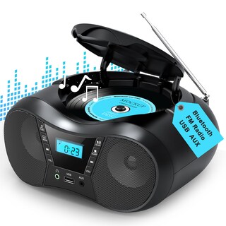 Foto 1 | Foto 1 | Reproductor De Cd Portátil Boombox Con Bluetooth, Radio Fm Y Aux - Venta Internacional.
