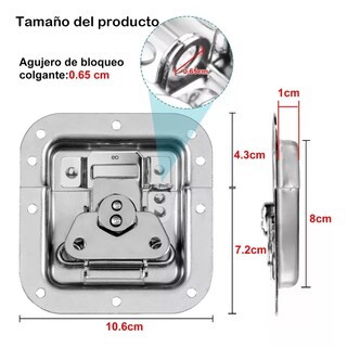 Foto 2 | Foto 2 | 8 Piezas Broches Mediano Cromado Para Fabricar Flight Case Eo Safe Imports Esi-16130-1 Plata