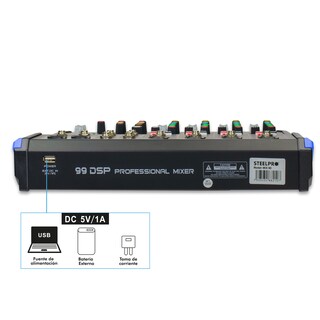 Foto 4 | Foto 4 | Mezcladora de Audio Steelpro Usb Bluetooth 8ch 16 Efectos