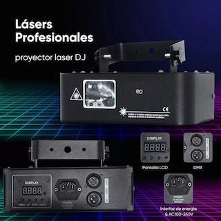 Foto 3 | Foto 3 | Rayo Láser Rgb Colores Potente 500mw Luz De Dj Proyector Eo Safe Imports Esi-20202 Negro