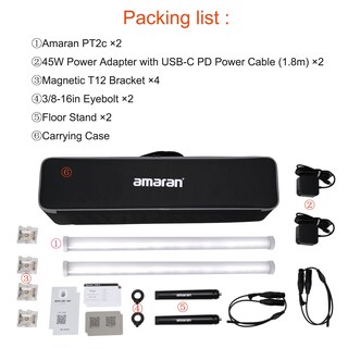 Foto 6 | Foto 6 | Kit De 2 Luces Aputure Amaran Pt2c Pixel Tube Light, 60 Cm - Venta Internacional.