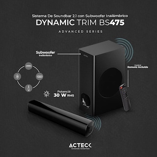 Foto 2 | Foto 2 | Barra de Sonido Acteck Dynamic Trim Bs475 Ac-935227 color Negro