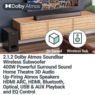 Foto 2 | Foto 2 | Barra De Sonido Majority Sierra 2.1.2 Dolby Atmos De 400 W Con Subwoofer - Venta Internacional.