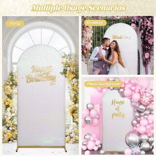 Foto 7 | Foto 7 | Funda de Telón de Fondo con Lentejuelas Blancas Eternal Beauty 220 x 120 cm - Venta Internacional