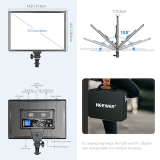 Foto 3 | Foto 3 | Lámpara Led De Vídeo Neewer Nl288, 45 W, 4800 Lux, 3200 K-5600 K, Cri 97+ - Venta Internacional.