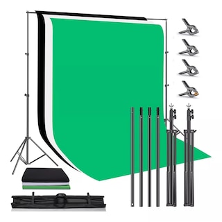 Foto 1 | Foto 1 | Kit De Fondo De Pantalla Verde Para Fotografía Con Soporte Eo Safe Imports Esi-12655 Multicolor