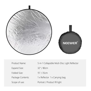 Foto 7 | Foto 7 | Reflector De Luz Neewer, 80 Cm, 5 En 1, Plegable Con Bolsa - Venta Internacional.