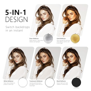 Foto 2 | Foto 2 | Difusor Reflector De Luz Neewer, 110 Cm, 5 En 1 Con Bolsa - Venta Internacional.