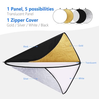 Foto 3 | Foto 3 | Difusor Reflector De Luz Neewer, 110 Cm, 5 En 1 Con Bolsa - Venta Internacional.