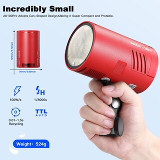 Foto 3 | Foto 3 | Flash Estroboscópico Godox Ad100pro, Batería De 100 W, 2600 Mah - Venta Internacional.
