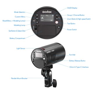Foto 6 | Foto 6 | Linterna De Estudio De Bolsillo Godox Ad100pro 5800 K 1/8000 S Ttl/multi - Venta Internacional.