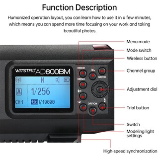 Foto 7 | Foto 7 | Flash Estroboscópico Godox Ad600bm 600ws Gn87 Con Sistema X Inalámbrico De 2 4 G - Venta Internacional.