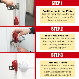 Foto 5 | Foto 5 | Cerradura De Puerta Portátil Securityman Smpalmlockr Con Alarma 130db - Venta Internacional.