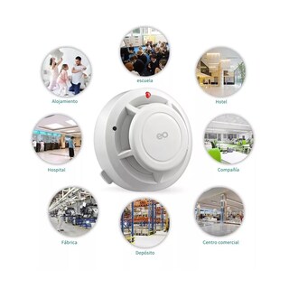 Foto 2 | Foto 2 | Set Detector De Humo Con Alta Cobertura Y Alarma Con Sonido 2pcs Eo Safe Imports Esi-7806-1 Blanco