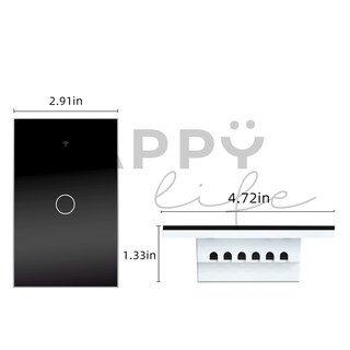Foto 7 | Foto 7 | Interruptor Inteligente Wifi Happy Life 1 Vía Compatible Alexa y Google Home color Negro