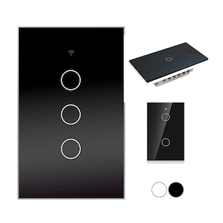 Foto 1 | Foto 1 | Interruptor Inteligente Wifi Happy Life 3 Vías Compatible Alexa y Google Home color Negro