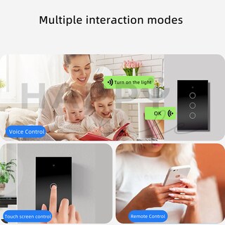 Foto 2 | Foto 2 | Interruptor Inteligente Wifi Happy Life 3 Vías Compatible Alexa y Google Home color Negro