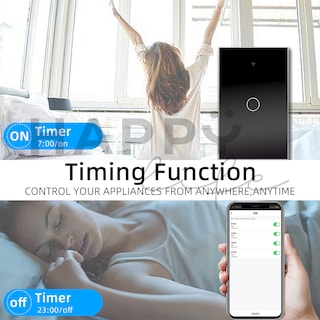 Foto 5 | Foto 5 | Interruptor Inteligente Wifi Happy Life 3 Vías Compatible Alexa y Google Home color Negro