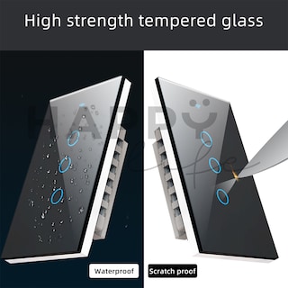 Foto 6 | Foto 6 | Interruptor Inteligente Wifi Happy Life 3 Vías Compatible Alexa y Google Home color Negro