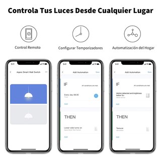 Foto 5 | Foto 5 | Interruptor de Luz Inteligente Aqara con Neutro dos Apagadores Compatible con Alexa Apple Homekit y Google Assistant