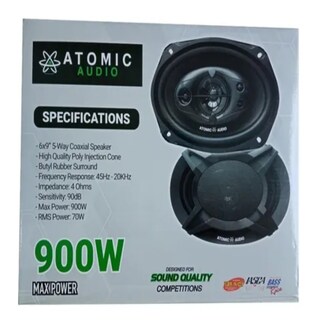 Foto 3 | Foto 3 | Bocinas Coaxiales Atomic Audio IRON69 6x9 Plg 5 Vías color Negro 1 Par