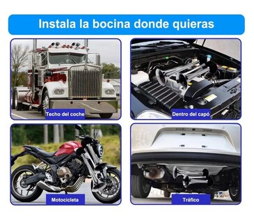 Foto 2 | Foto 2 | Bocina De Aire Bimetálica Para Bocina De Doble Tubo 150db Plata/negro