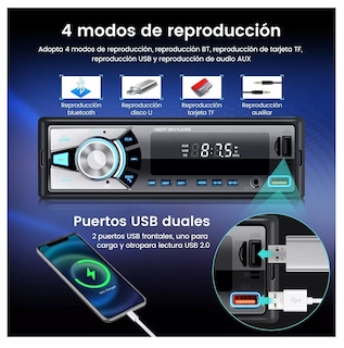 Foto 4 | Foto 4 | Auto Estereo Coche Reproductor Mp3 Radio Con Bt Aux Usb Sd