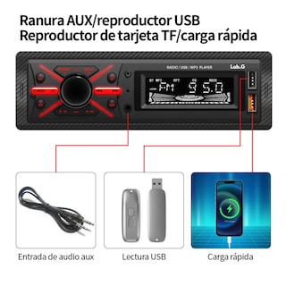Foto 4 | Foto 4 | Auto Radio Reproductor Estéreo Receptor Aux Usb Bt Fm Lab.g Negro