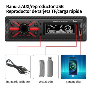 Foto 4 | Foto 4 | Auto Radio Reproductor Estéreo Receptor Aux Usb Bt Fm Belug Negro