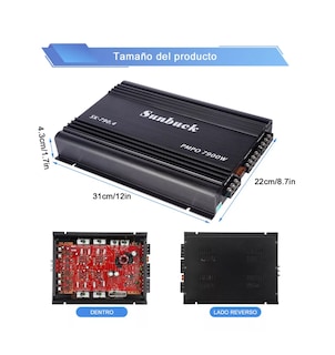 Foto 3 | Foto 3 | Amplificador de Audio para Auto Sunbuck 7900w Negro 4 Canales