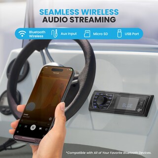 Foto 2 | Foto 2 | Receptor Estéreo Bluetooth Marine Pyle Plrmr27btb 300w - Venta Internacional