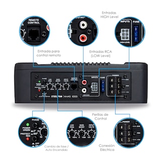 Foto 4 | Foto 4 | Subwoofer 10pulg Amplificado Steelpro Nano1000 1000w Color Negro