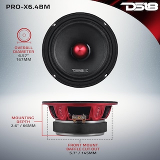 Foto 5 | Foto 5 | Altavoz Ds18 Pro-x6.4bm 6.5 Pulgadas De Rango Medio 250 W Rms - Rojo - Venta Internacional.
