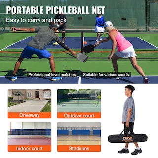 Foto 6 | Foto 6 | Juego De Redes De Pickleball Vevor De 22 Pies, Tamaño Reglamentario Con Ruedas - Venta Internacional.