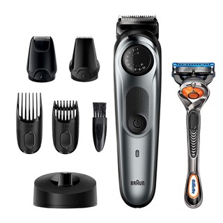 Foto 1 | Foto 1 | Recortadora Braun Con Detalles De Barba, Inalámbrica, Recargable, Plateada - Venta Internacional.