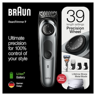 Foto 6 | Foto 6 | Recortadora Braun Con Detalles De Barba, Inalámbrica, Recargable, Plateada - Venta Internacional.