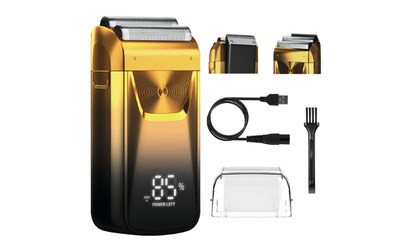 Foto 1 | Foto 1 | Rasuradora Eléctrica Barba Afeitadora Hombre Cortadora Pelo Color Dorado Annizhty Txd-003 Maquina De Afeitar Inalámbrica