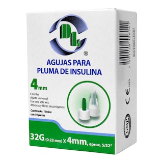 Foto 1 | Foto 1 | Agujas Desechables Para Pluma De Insulina Caja Con 10 Piezas, Para Dispositivos De Inyeccion Esteriles 32gx4mm