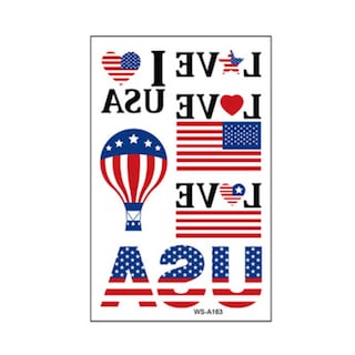 Foto 2 | Foto 2 | Adhesivo De Tatuaje Huoguo Impermeable Bandera Americana De La Independencia - Venta Internacional.