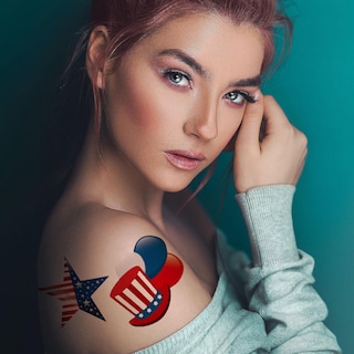 Foto 3 | Foto 3 | Adhesivo De Tatuaje Huoguo Impermeable Bandera Americana De La Independencia - Venta Internacional.